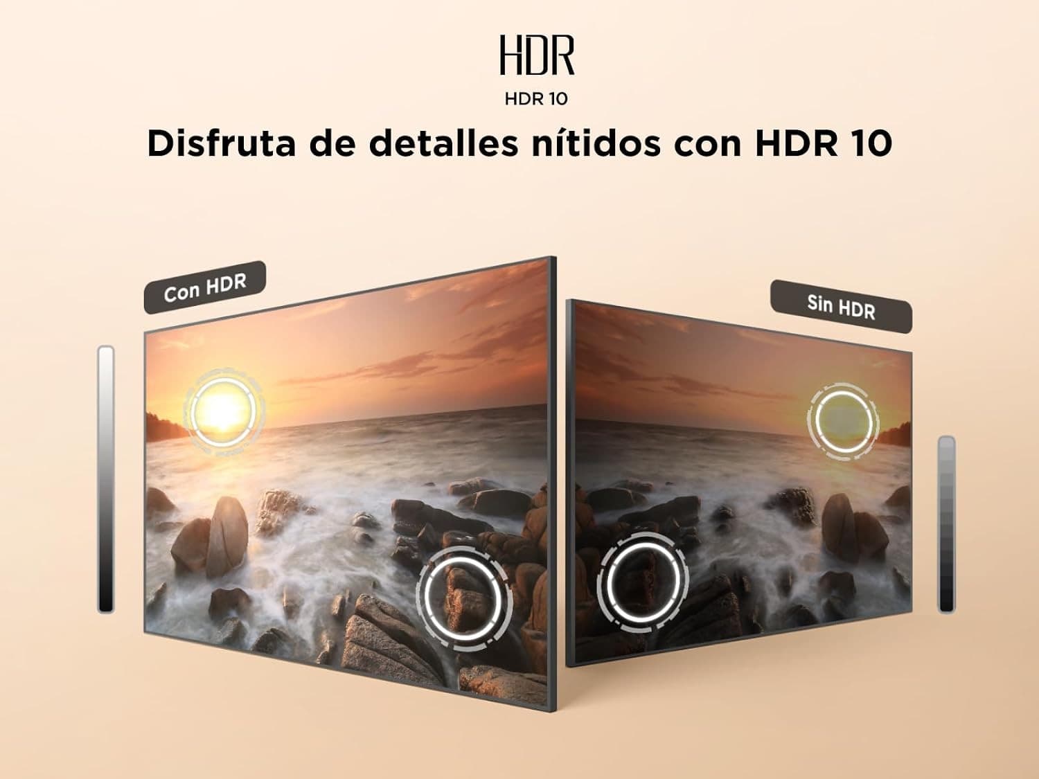 Comparativa de una escena con HDR10 y sin HDR